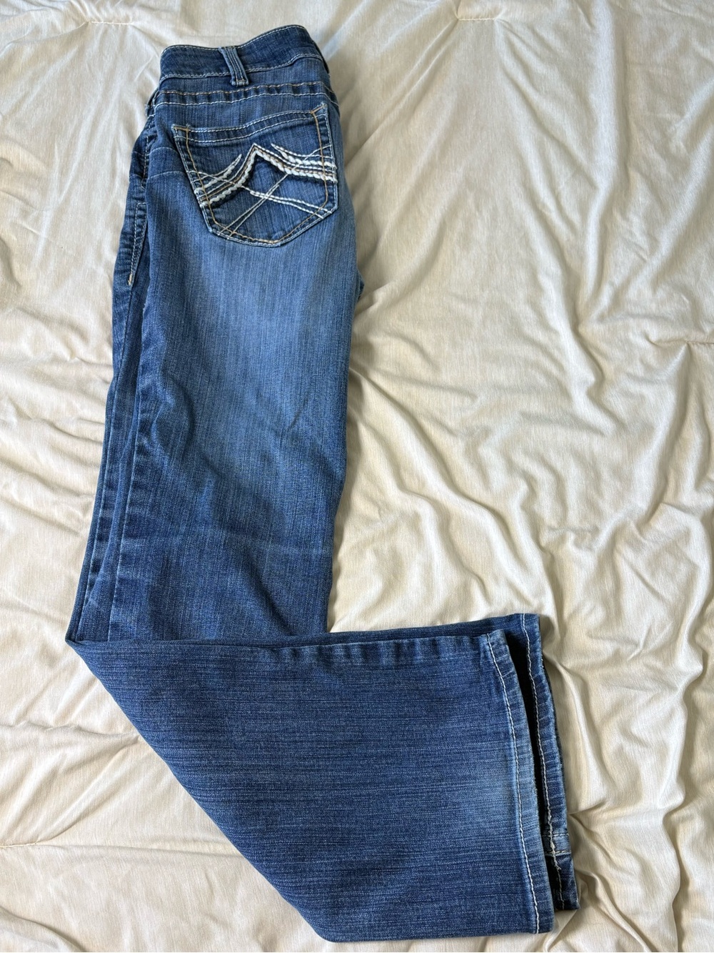 Ariat R.E.A.L. Mid Rise Bootcut Jeans Women's Size 30R Blue Stretch Denim Wester